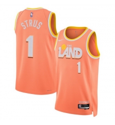 Men Cleveland Cavaliers 1 Max Strus Orange 2025 26 City Edition Stitched Jersey Men Cleveland Cavaliers 1 Max Strus Orange 2025 26 City Edition Stitched Jersey