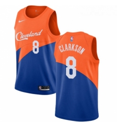 Youth Nike Cleveland Cavaliers 8 Jordan Clarkson Swingman Blue NBA Jersey City Edition 