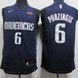 Mavericks 6 Kristaps Porzingis Navy Nike Swingman Jersey