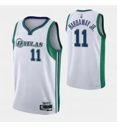 Men Dallas Mavericks 11 Tim Hardaway Jr  2021 22 White City Edition Stitched Jersey