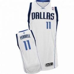 Mens Adidas Dallas Mavericks 11 Yogi Ferrell Authentic White Home NBA Jersey 