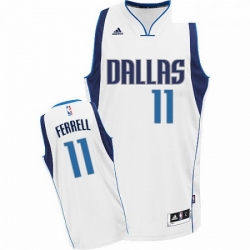 Mens Adidas Dallas Mavericks 11 Yogi Ferrell Swingman White Home NBA Jersey 