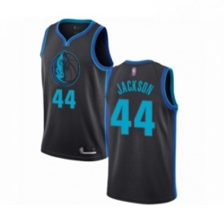 Mens Dallas Mavericks 44 Justin Jackson Authentic Charcoal Basketball Jersey City Edition 