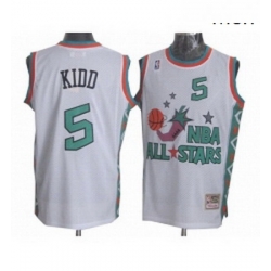 Mens Mitchell and Ness Dallas Mavericks 5 Jason Kidd Swingman White 1996 All Star Throwback NBA Jersey