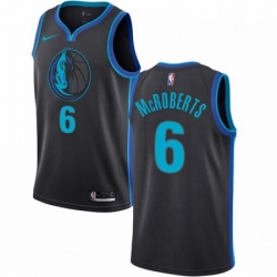 Mens Nike Dallas Mavericks 6 Josh McRoberts Swingman Charcoal NBA Jersey City Edition 