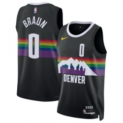 Men Denver Nuggets 0 Christian Braun Black 2025 26 City Edition Stitched Basketball Jersey