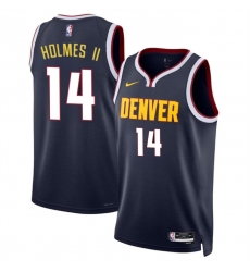 Men Denver Nuggets 14 DaRon Holmes II Navy 2024 Draft Icon Edition Stitched Basketball Jersey