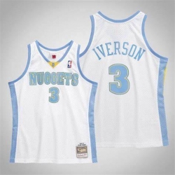 Men Denver Nuggets  3 Allen Iverson Hard Classic Mitchell Ness Jersey