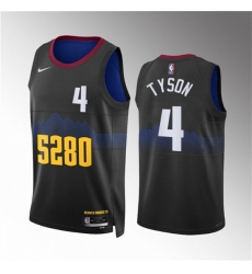 Men Denver Nuggets 4 Hunter Tyson Black 2023 City Edition Stitched Basketball Jersey