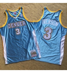 Nuggets 3 Allen Iverson Light Blue 2006 07 Hardwood Classics Swingman Jersey