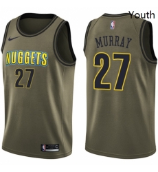 Youth Nike Denver Nuggets 27 Jamal Murray Swingman Green Salute to Service NBA Jersey