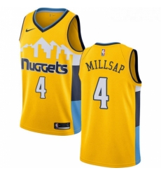 Youth Nike Denver Nuggets 4 Paul Millsap Swingman Gold Alternate NBA Jersey Statement Edition 