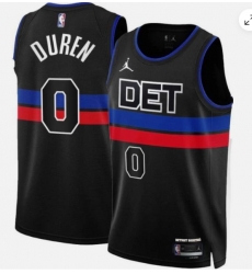 Men Detroit Pistons Jalen Duren #0 Jordan Black NBA Swingman Jersey Statement Edition Men Detroit Pistons Jalen Duren #0 Jordan Black NBA Swingman Jersey Statement Edition