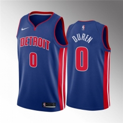 Men's Detroit Pistons #0 Jalen Duren 2020-21 Blue Icon Edition Stitched Jersey