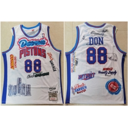 Pistons 88 Don White Hardwood Classics Jersey