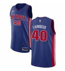 Womens Nike Detroit Pistons 40 Bill Laimbeer Authentic Royal Blue Road NBA Jersey Icon Edition