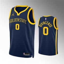 Men Golden State Warriors 0 Donte DiVincenzo Navy Statement EditionStitched Jersey