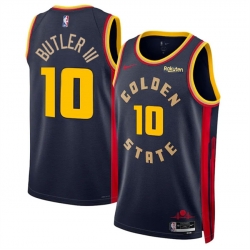 Men Golden State Warriors 10 Jimmy Bulter III Navy 2025 City Edition Stitched Basketball Jersey