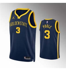 Men Golden State Warriors 3 Jordan Poole Navy Statement EditionStitched Jersey