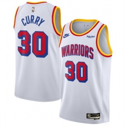 Men Golden State Warriors 30 Stephen Curry White 2024 25 Classic Edition Swingman Stitched Basketball Jersey