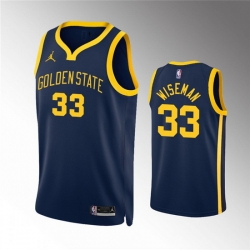 Men Golden State Warriors 33 James Wiseman Navy Statement EditionStitched Jersey