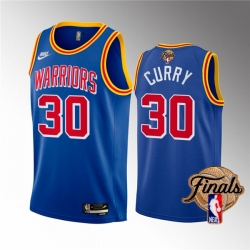 Men's Golden State Warriors #30 Stephen Curry 2022 Royal NBA Finals Stitched Jersey