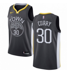 Mens Nike Golden State Warriors 30 Stephen Curry Swingman Black Alternate NBA Jersey Statement Edition