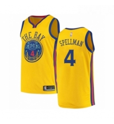 Womens Golden State Warriors 4 Omari Spellman Swingman Gold Basketball Jersey City Edition 