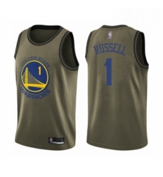 Youth Golden State Warriors 1 DAngelo Russell Swingman Green Salute to Service Basketball Jersey 