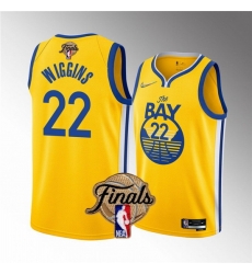 Youth Golden State Warriors 22 Andrew Wiggins 2022 Yellow NBA Finals Stitched Jersey