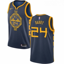 Youth Nike Golden State Warriors 24 Rick Barry Swingman Navy Blue NBA Jersey City Edition