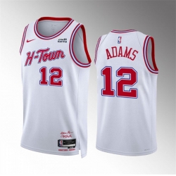 Men Houston Rockets 12 Steven Adams White 2023 24 City Edition Stitched Jersey