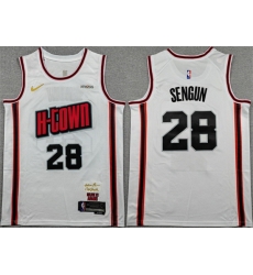 Men Houston Rockets 28 Alperen Sengun White 2024 25 City Edition Stitched Jersey Men Houston Rockets 28 Alperen Sengun White 2024 25 City Edition Stitched Jersey