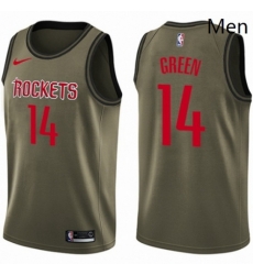 Mens Nike Houston Rockets 14 Gerald Green Swingman Green Salute to Service NBA Jersey 