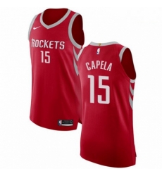 Mens Nike Houston Rockets 15 Clint Capela Authentic Red Road NBA Jersey Icon Edition