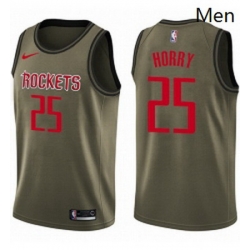 Mens Nike Houston Rockets 25 Robert Horry Swingman Green Salute to Service NBA Jersey