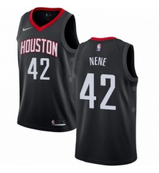 Mens Nike Houston Rockets 42 Nene Swingman Black Alternate NBA Jersey Statement Edition 