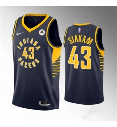 Men Indiana Pacers 43 Pascal Siakam Navy Icon Edition Stitched Jersey