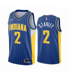 Men Nike Indiana Pacers 2 Cassius Stanley Blue NBA Swingman 2020 21 City Edition Jersey