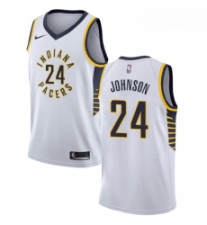 Youth Nike Indiana Pacers 24 Alize Johnson Swingman White NBA Jersey Association Edition 