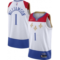 Men New Orleans Pelicans Zion Williamson White 2020 New City Edition Jersey