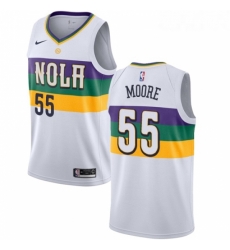 Womens Nike New Orleans Pelicans 55 E Twaun Moore Swingman White NBA Jersey City Editio