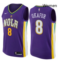 Womens Nike New Orleans Pelicans 8 Jahlil Okafor Swingman Purple NBA Jersey City Edition 