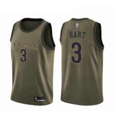 Youth New Orleans Pelicans 3 Josh Hart Swingman Green Salute to Service Basketball Jersey 