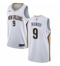 Youth Nike New Orleans Pelicans 9 Rajon Rondo Authentic White Home NBA Jersey Association Edition 