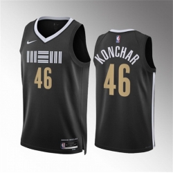 Men Memphis Grizzlies 46 John Konchar Black 2023 24 City Edition Stitched Basketball Jersey