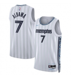 Men Memphis Grizzlies 7 Santi Aldama White 2025 26 City Edition Stitched Basketball Jersey Men Memphis Grizzlies 7 Santi Aldama White 2025 26 City Edition Stitched Basketball Jersey