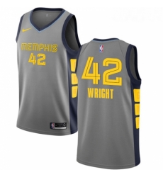 Womens Nike Memphis Grizzlies 42 Lorenzen Wright Swingman Gray NBA Jersey City Edition