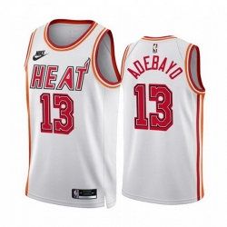 Men Miami Heat 13 Bam Adebayo White Classic Edition Stitched Basketball Jersey