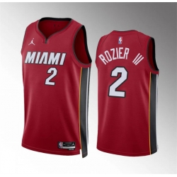 Men Miami Heat 2 Terry Rozier III Red Statement Edition Stitched Basketball Jersey